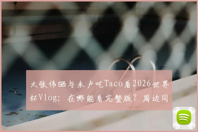 大张伟晒与米卢吃Taco看2026世界杯Vlog:在哪能看完整版?周边同款美食火了